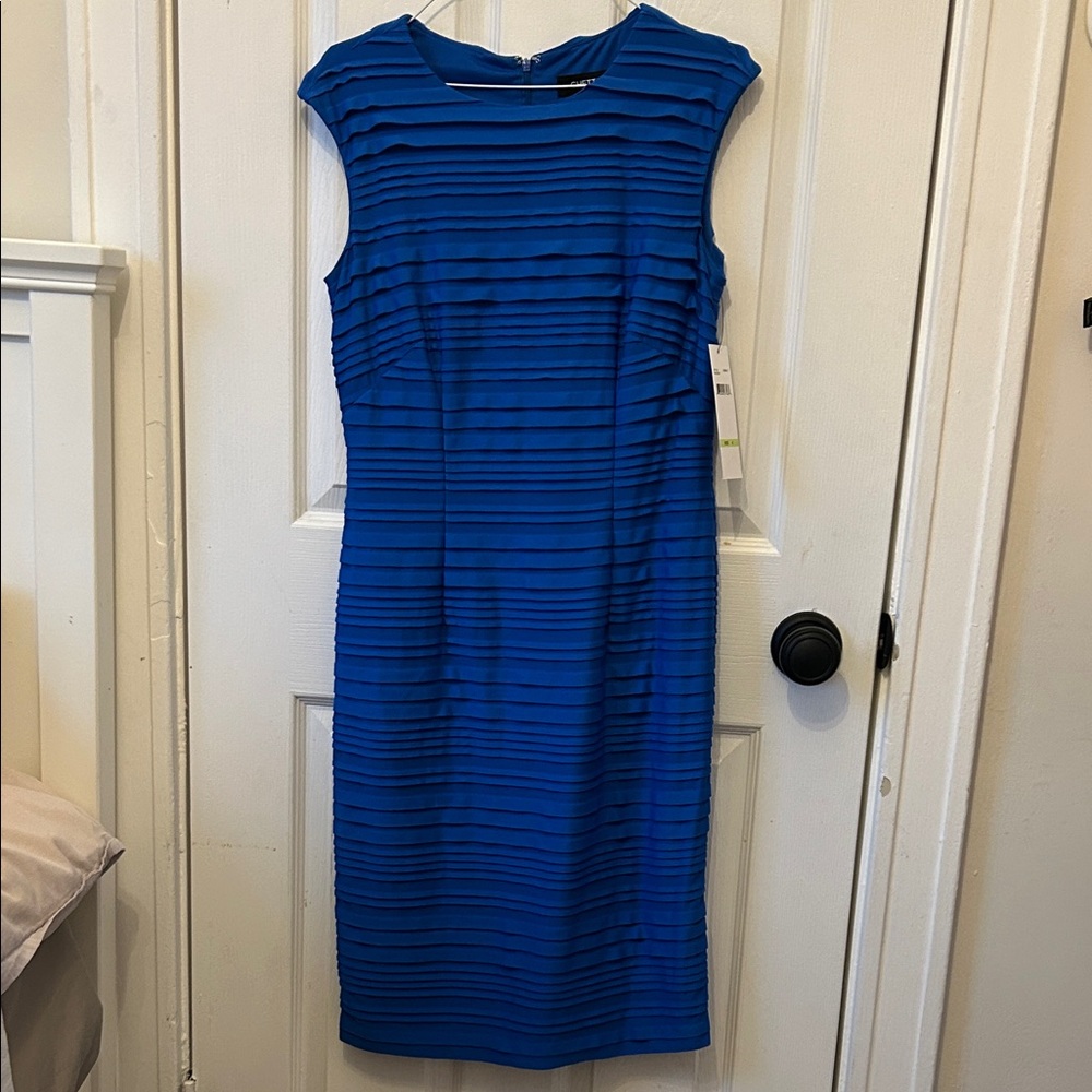 NWT Vibrant Blue Textured Midi Dress
